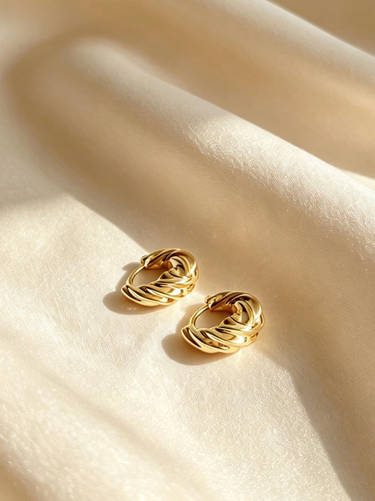 Twisted Croissant Mini Hoop Earrings