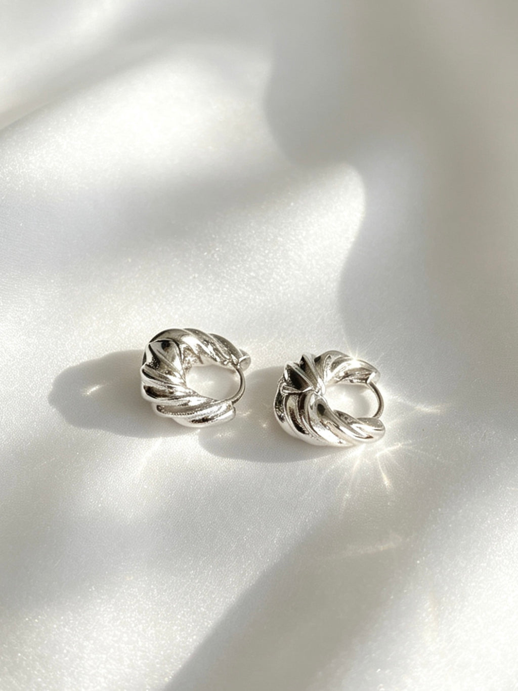 Twisted Croissant Mini Hoop Earrings