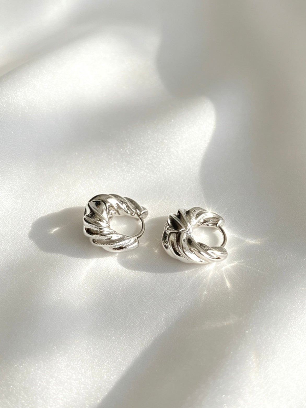 Twisted Croissant Mini Hoop Earrings