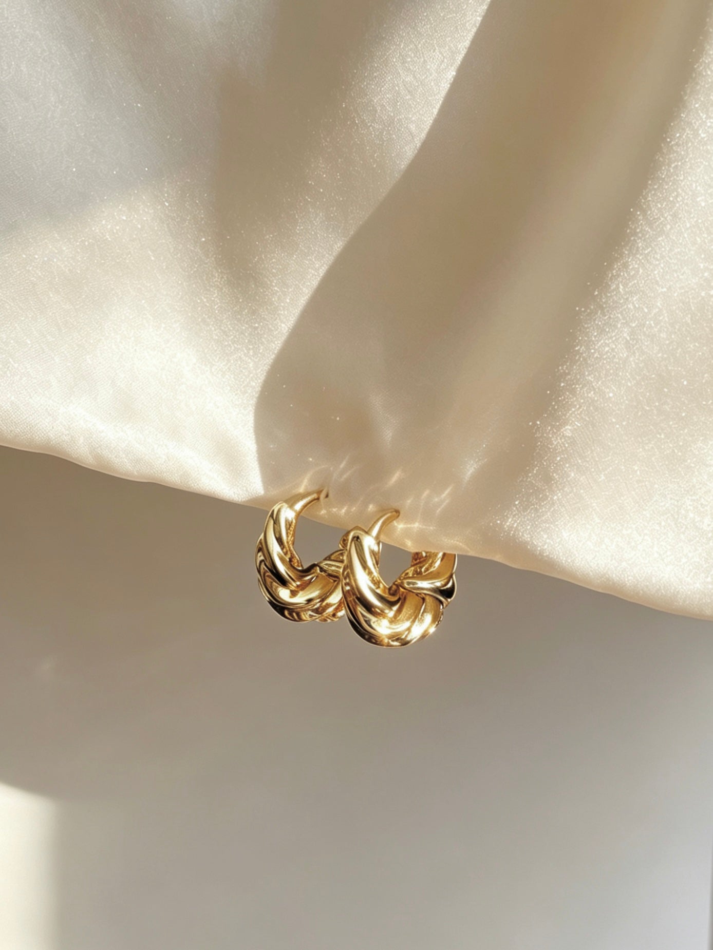 Twisted Croissant Mini Hoop Earrings