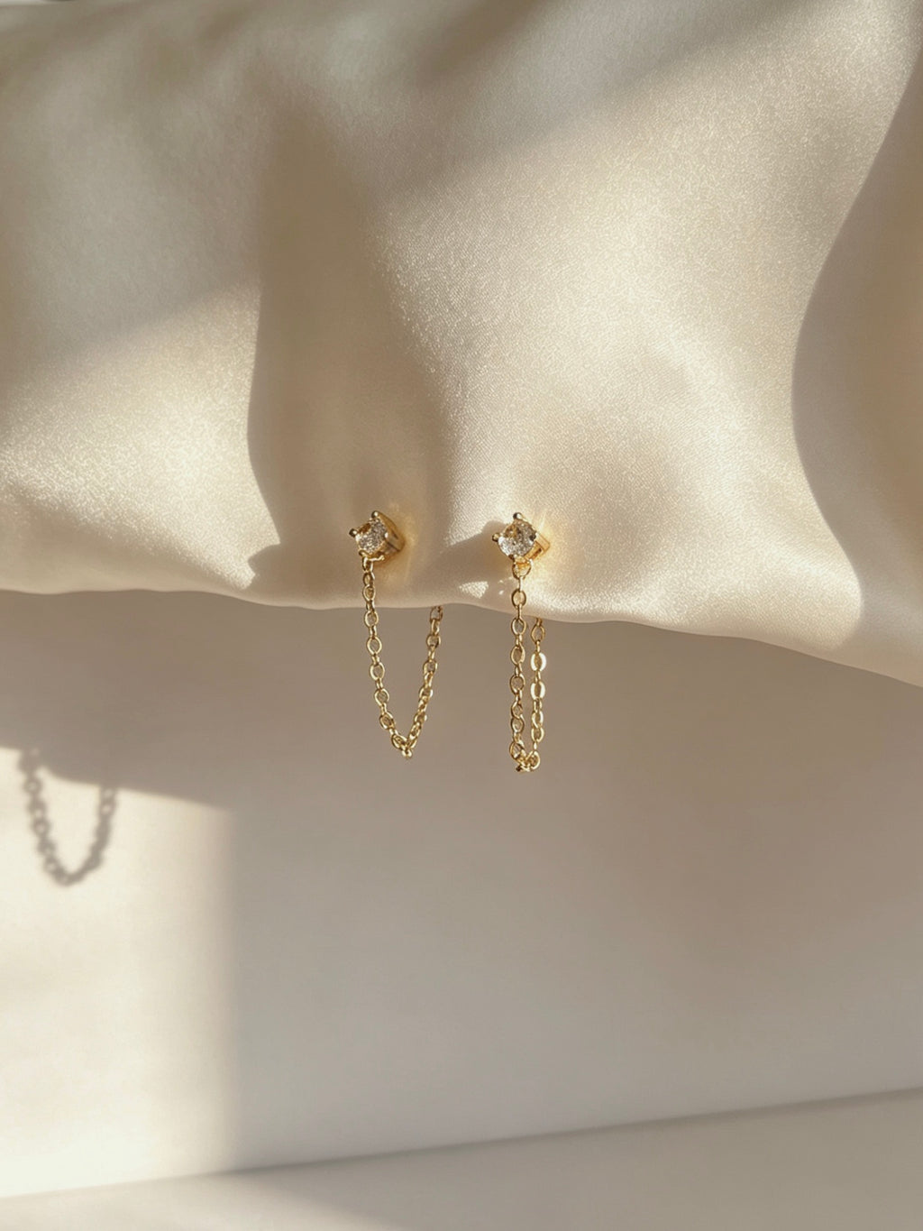 Dainty Chain Drop Stud Earrings