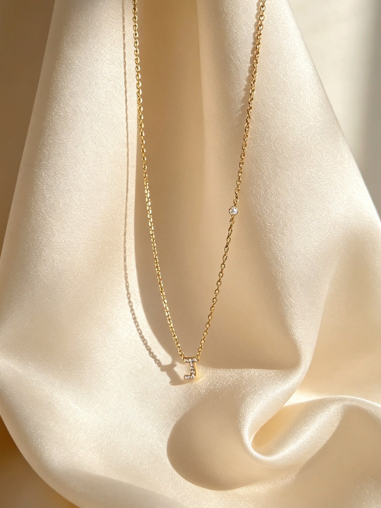 Ciel Tiered Side Stone Initial Necklace