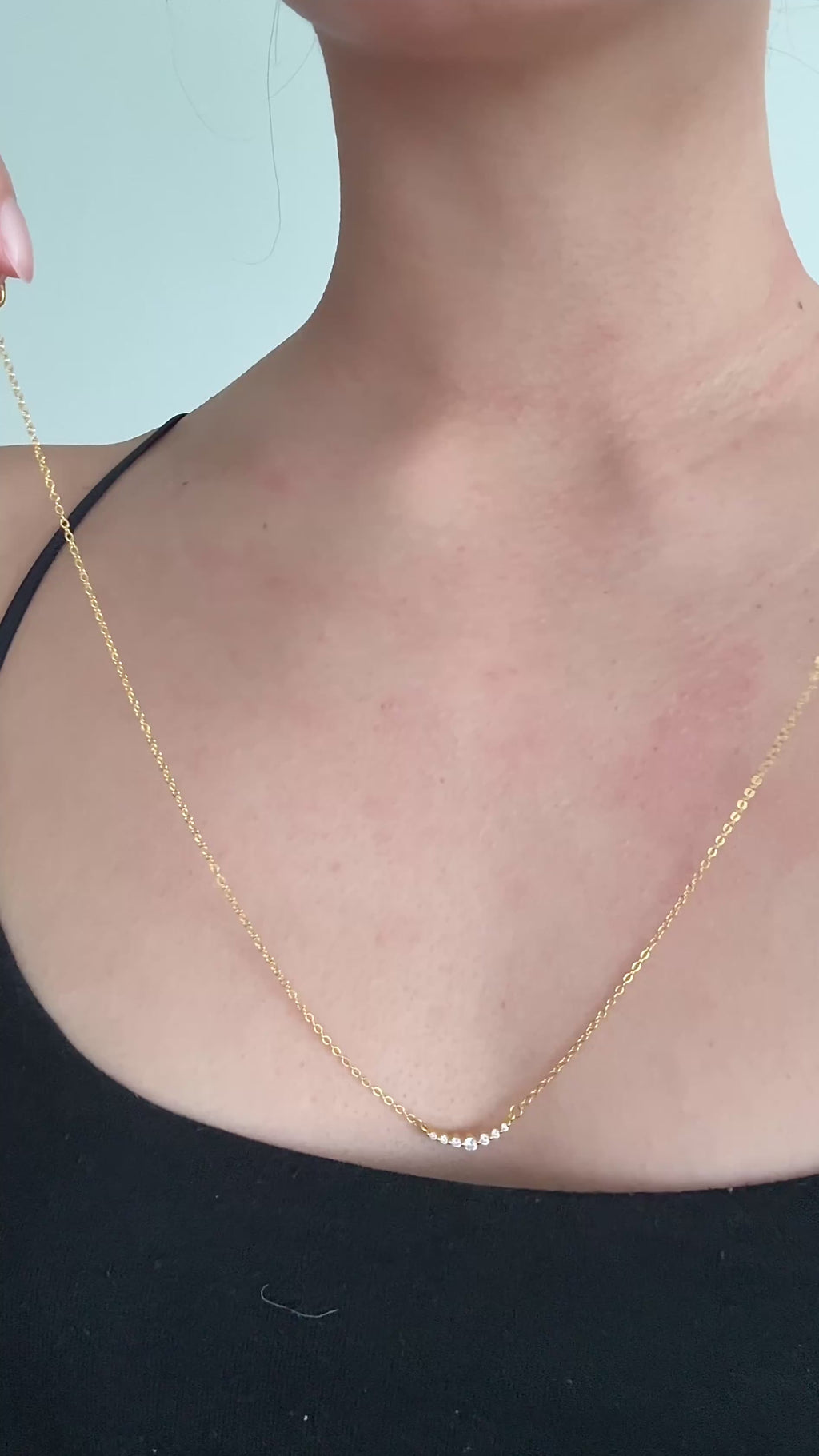 Lunar Curve Graduated Crystal Necklace