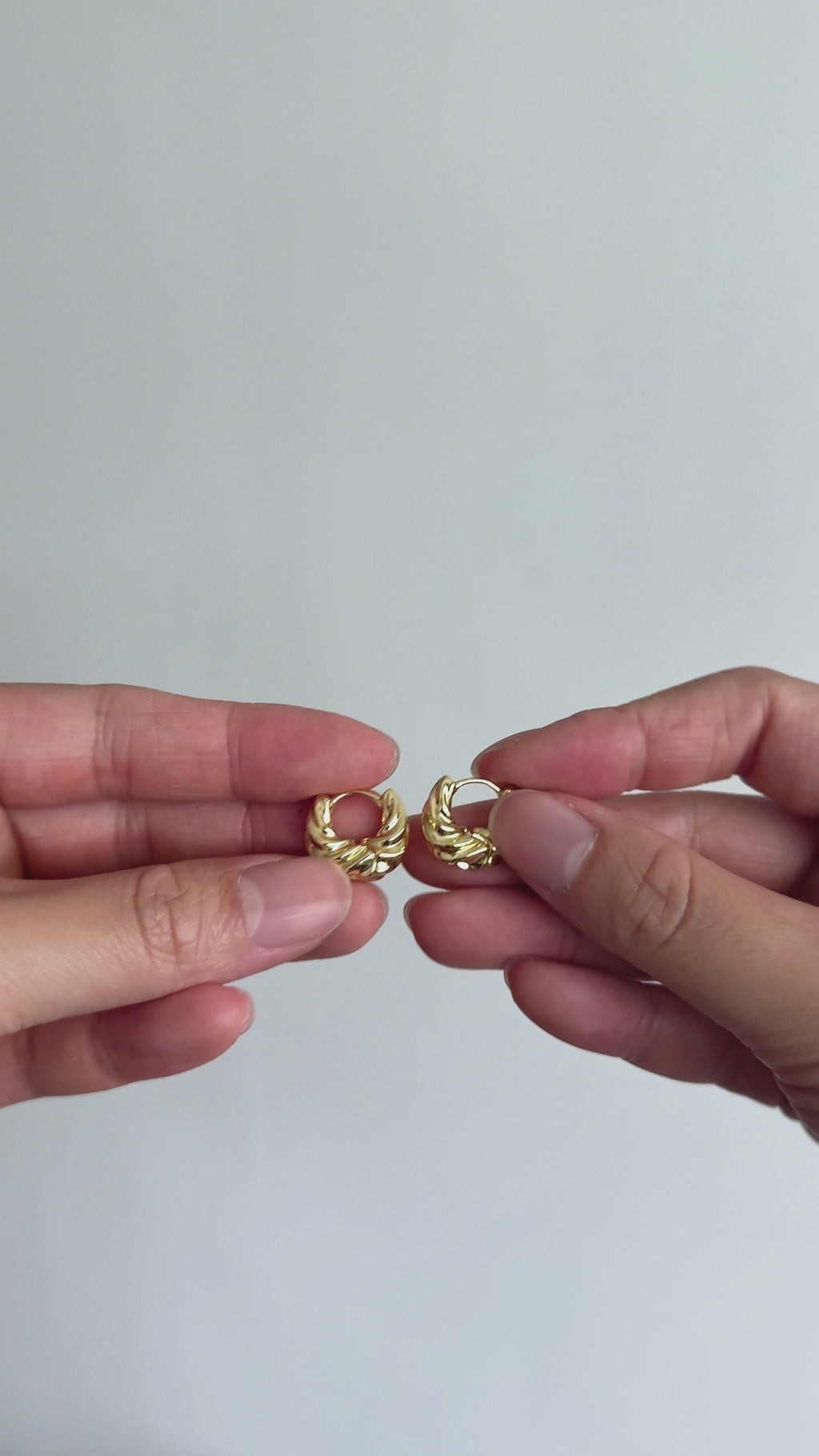 Twisted Croissant Mini Hoop Earrings